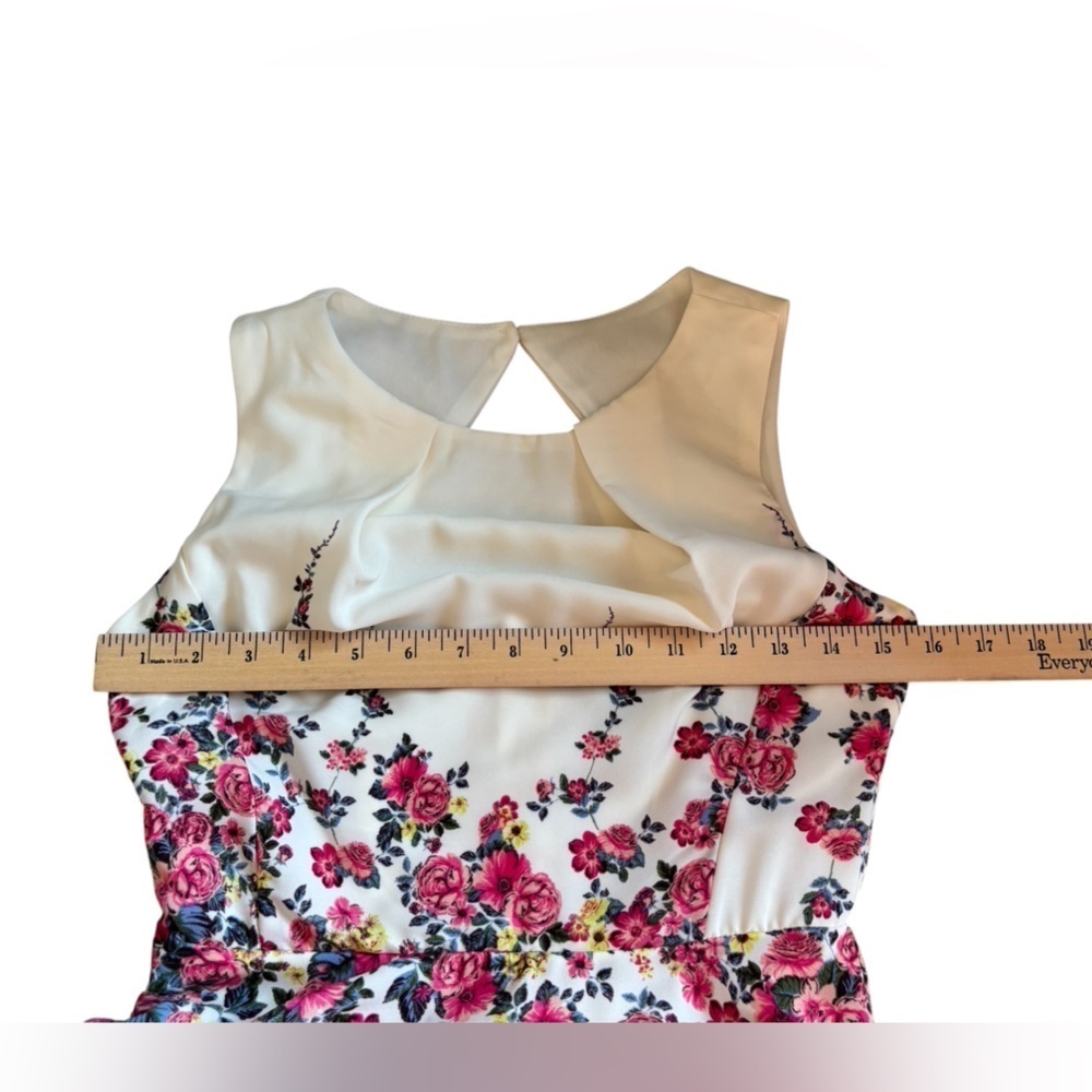 Teeze Me Sleeveless Floral Fit Flare Mini Dress Romantic Coquette Sz 1/2(XXS/XS) - Picture 7 of 9